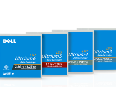 Dell LTO-6 Tape Cartridge, 1-Pack - Kit Dell LTO5 Tape Media 5-pack - Kit Dell LTO Tape Cleaning Cartridge Dell-branded Dell LTO Tape Cleaning Cartridge