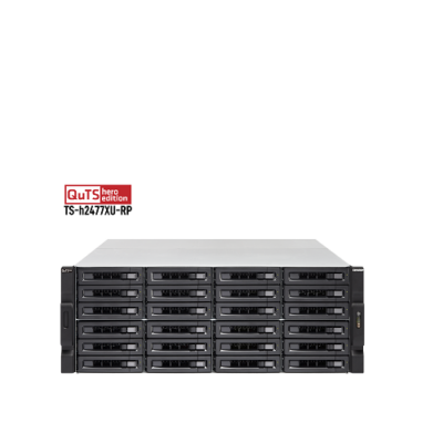 QNAP 24-Bay QTS hero NAS AMD Ryzen 7 3700X 32GB DDR4 - TS-h2477XU-RP-3700X-32G | price in dubai uae africa saudi arabia