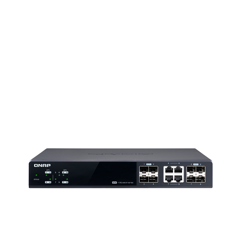  QNAP QSW-M1208-8C 10GbE Managed Switch, with 8-Port 10GbE  SFP+/RJ45 Combo and 4-Port 10GbE SFP+ Gigabit : Electronics