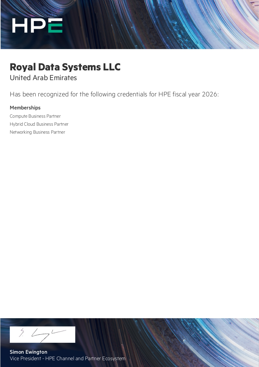 hpe partner in Dubai UAE