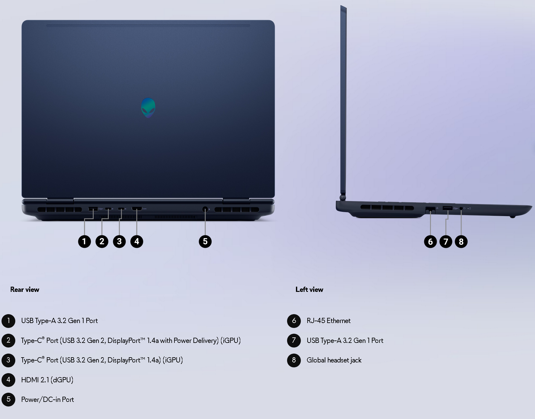 Dell Alienware 16 Aurora AC16250 Intel Core 9-270H, 16GB DDR5, 1TB SSD, NVIDIA GeForce RTX 5060 8GB GDDR7, 16" WQXGA 300nits 100% sRGB 120Hz Non-Touch, KYB Backlit English w/NumPad, Win11 Home - 1Yr - Image 4