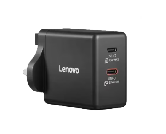 Lenovo Dual USB-C 65W GaN Charger - 40AW065BUK | Price In Dubai