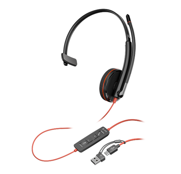 Poly Blackwire 3210 USB-C Headset +USB-C/A Adapter (Bulk) | Price In Dubai