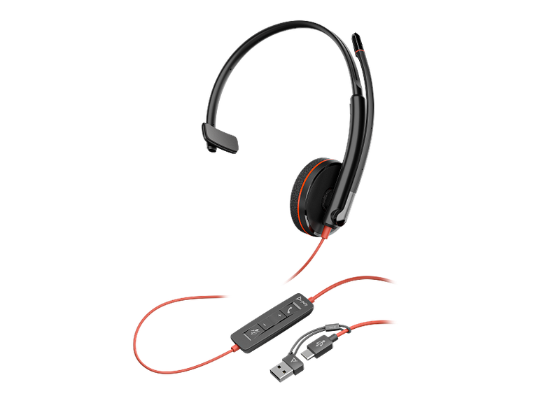 Poly Blackwire 3210 USB-C Headset +USB-C/A Adapter (Bulk) | Price In Dubai