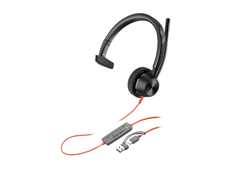 Poly Blackwire 3310 USB-C Headset +USB-C/A Adapter | Price In Dubai
