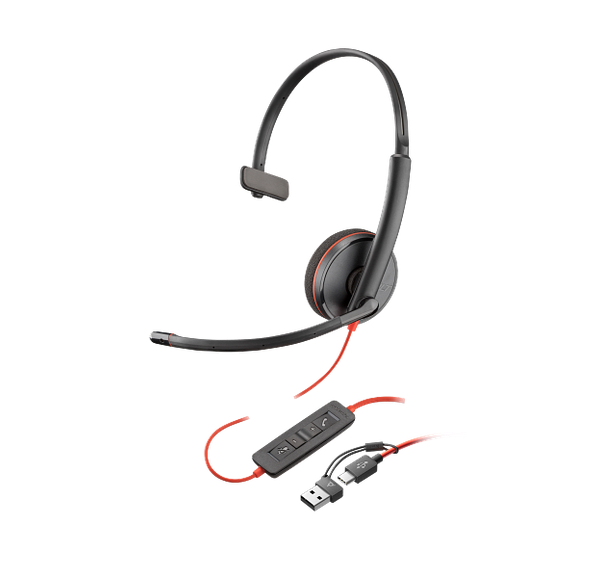 Poly Blackwire 3210 USB-C Headset +USB-C/A Adapter (Bulk) - 8X214A6 | Price In Dubai