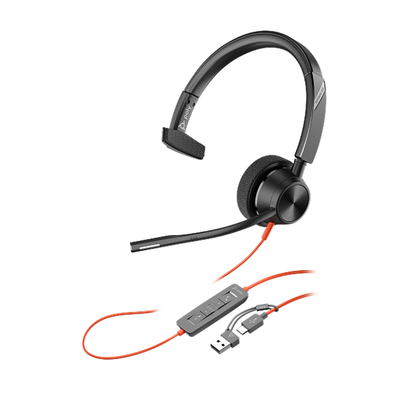 Poly Blackwire 3310 USB-C Headset +USB-C/A Adapter - 8X216AA | Price In Dubai