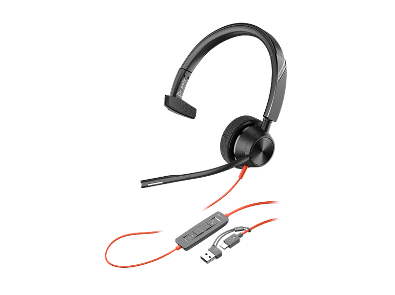 Poly Blackwire 3310 USB-C Headset +USB-C/A Adapter - 8X216AA | Price In Dubai