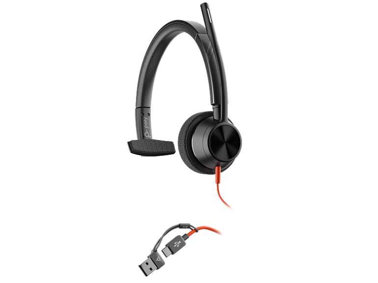 Poly Blackwire 3310 Monaural Microsoft Teams Certified USB-C Headset +USB-C/A Adapter - 8X216AA - Image 5