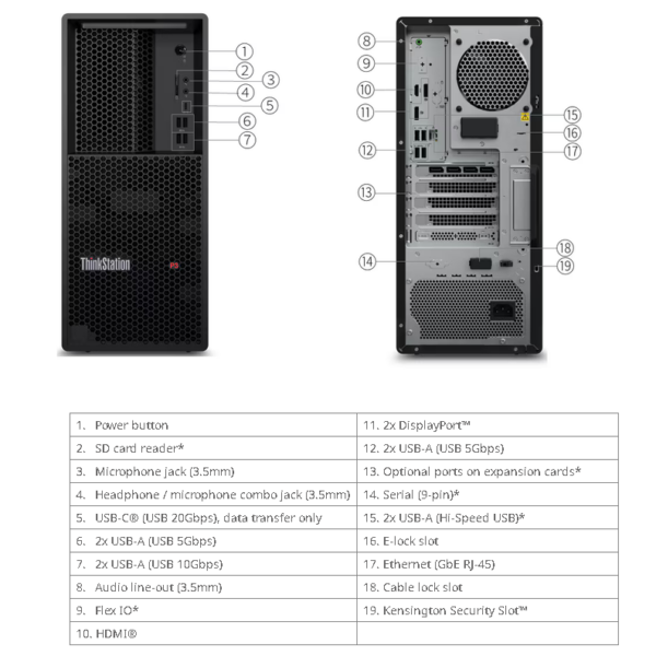 Lenovo ThinkStation P3 TWR Gen 2 Intel Core Ultra 9-285K, 16GB DDR5, 512GB SSD, Integrated Intel Graphics, USB Traditional KYB Arabic/English, USB Calliope Mouse, Win11 Pro 64, 3Yr - 30HTS18100 - Image 4